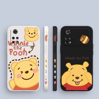 เคสโทรศัพท์มือถือ พิมพ์ลายการ์ตูนหมีพูห์ มีลายด้านข้าง สําหรับ Xiaomi POCO F5 X5 X4 X3 M5 M4 M3 F4 F3 C40 Redmi K60 K40 S Note 12 11 10 X Lite Pro Plus NFC GT 5 G