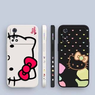 เคสโทรศัพท์มือถือ พิมพ์ลาย Hello Kitty มีลายด้านข้าง สําหรับ Xiaomi POCO F5 X5 X4 X3 M5 M4 M3 F4 F3 C40 Redmi K60 K40 S Note 12 11 10 X Lite Pro Plus NFC GT 5 G