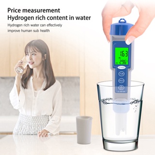 Gardening House Digital Hydrogen Meter Backlight LED แสดงผล Data Hold Function Pen Type H2 Water Quality Tester with ATC