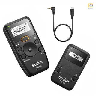 Godox รีโมตควบคุมชัตเตอร์กล้องไร้สาย TR Series 2.4G (ตัวส่งสัญญาณ และตัวรับสัญญาณ) ตั้งเวลาได้ 6 ครั้ง 32 ช่อง ระยะควบคุม 100 ม. พร้อมสายชัตเตอร์ TR-OP12 แบบเปลี่ยน