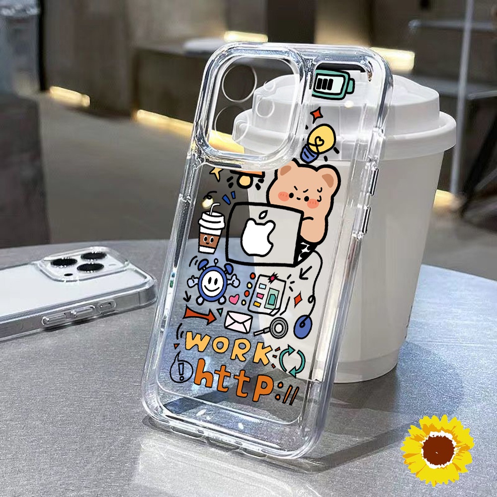 Space Clear การ์ตูนซิลิโคนเคสโทรศัพท์สำหรับ IPhone 11 12 13 14 Pro 15 Max 7 8 Plus XS Max XS SE 2020 ฝาครอบกันกระแทก