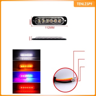 [tenlzsp9] หลอดไฟแฟลช LED 6 ดวง 12-24V 18 SUV IPX4 สําหรับติดรถบรรทุก SUV