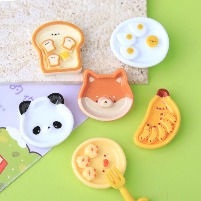 10ชิ้นน่ารักการ์ตูนแพนด้าจานอาหารจานเสน่ห์สําหรับ ทําเอง (2-110)