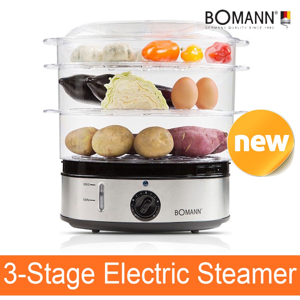 BOMANN DG6210 Electric Multi Steam Cooker Food Egg Steamer 3 Stage