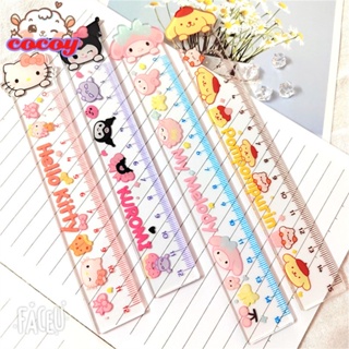 Cocoy 12 ซม./15 ซม.Sanrio ตรงไม้บรรทัด Kawaii อะนิเมะ Hellokitty น่ารัก My Melody Kuromi Ins อะคริลิคใสไม้บรรทัดเครื่องเขียนนักเรียน