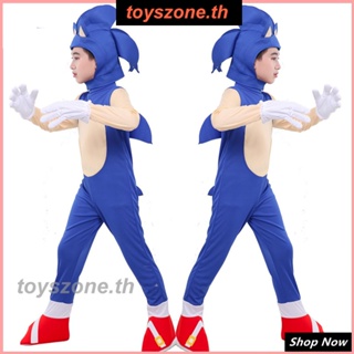 ชุดฮาโลวีน เม่นแคระ สีฟ้า ชุดโซนิค เด็กผู้ชาย Supersonic (toyszone.th)