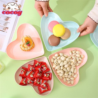 cocoy A Girl&amp;#39;s Heart จานรูปหัวใจ Premium Pink Cake Snack Love Plate Fruit Snack Dessert Storage Tray Home Decoration Gift