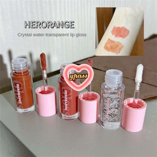 CYREAL 【พร้อมส่ง】 Herorange Crystal Water Light Lip Honey Rich Doodle Lip Moisturizing And Hydrating Students ราคาถูก Water Moisturizing And Transparent Bean Sand