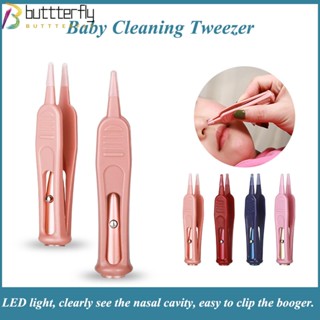 Buttterfly แหนบพลาสติก มีไฟ LED สําหรับดูแลจมูก หู จมูก ร่างกาย