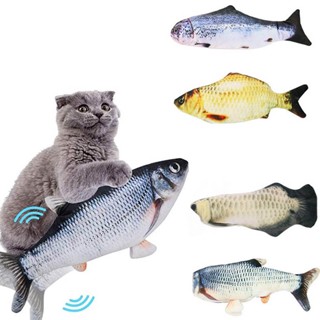 【langxiao】Amusing Cat Toy Pet Electric Fish Simulation Fish Touch Sensing Vibration Jumping Fish Cat Plush Toy