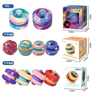 【shuanghong666】New Ball Track Rubiks Cube Antistress Pinball Finger Gyro Novel Puzzles Novelty intellectual Creative AntistressToys