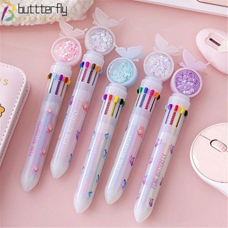 Buttterfly ชุดเครื่องเขียน ปากกาลูกลื่น 10 สี สําหรับโรงเรียน สํานักงาน