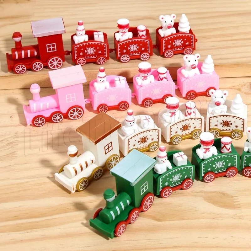 ของขวัญคริสต์มาส Noel Natal Navidad ของเล่นเด็กปีใหม่/รถไฟพลาสติกเครื่องประดับคริสต์มาส/ของขวัญซานตาคลอสคริสต์มาส/รถไฟเครื่องประดับคริสต์มาส/สุขสันต์วันตกแต่งคริสต์มาส/