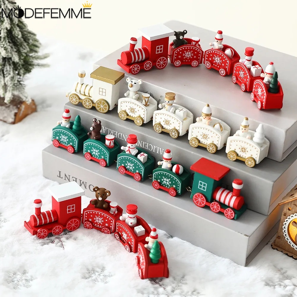 รถไฟคริสต์มาส เครื่องประดับ ของขวัญคริสต์มาส Noel Natal Navidad ของเล่นเด็ก / เครื่องประดับรถไฟพลาสติก / ของขวัญคริสต์มาส ซานตาคลอส / ของตกแต่งคริสต์มาส /