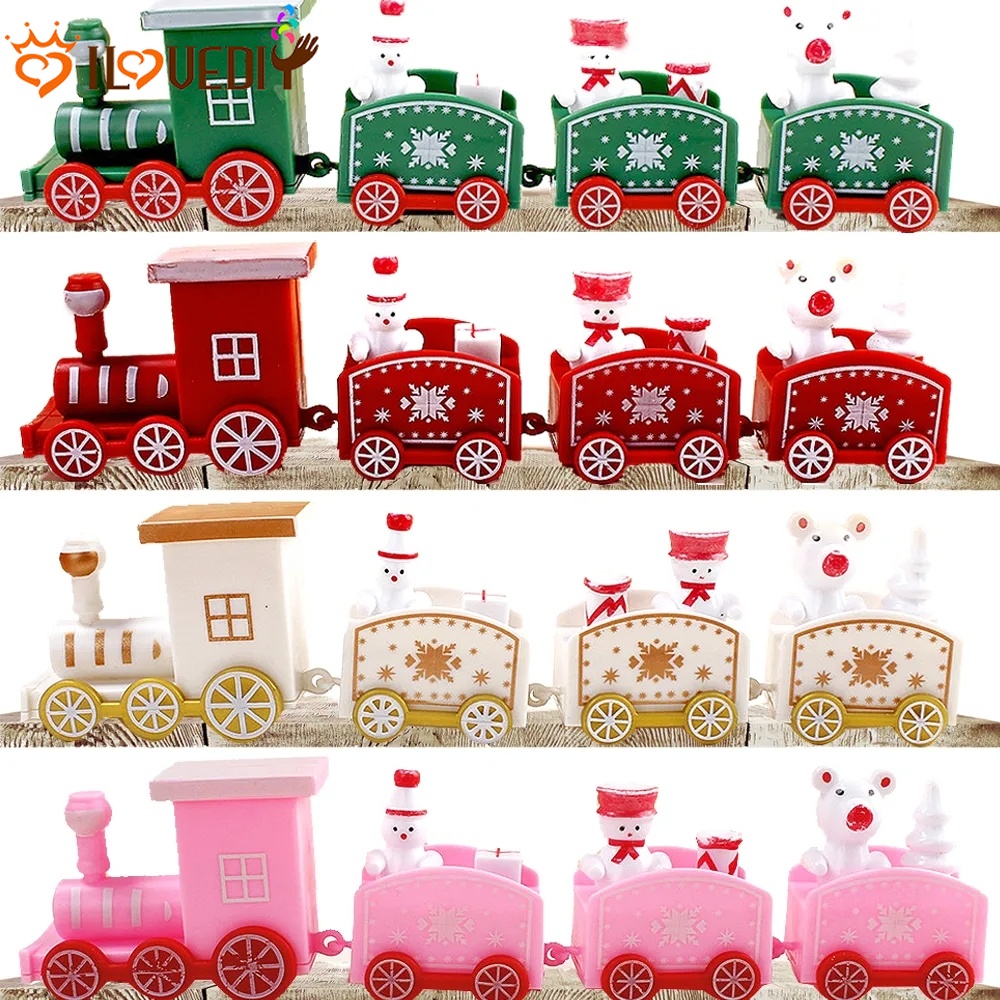 รถไฟพลาสติก เครื่องประดับคริสต์มาส / ของตกแต่ง สุขสันต์วันคริสต์มาส / ของขวัญคริสต์มาส ซานตาคลอส / เครื่องประดับรถไฟ / ของขวัญคริสต์มาส Noel Natal Navidad ของเล่นเด็กปีใหม่ /