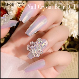 ยอดนิยม Aurora Butterfly Bear Heart Ice Transparent 3D Fairy Nail Sticker Nail Art Decoration -eelhoe