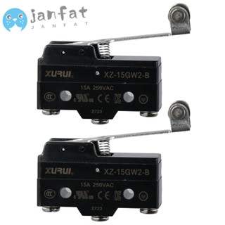 Janfat สวิตช์ไมโครสวิตช์ SPDT 125V 250V AC บานพับ NO+NC 15A XZ-15GW2-B 2 ชิ้น