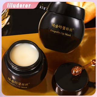 Hantao Propolis Moisturizing Lip Mask พร้อม Lipbrush Repairing ดูแลลิปสติกเพื่อทำให้เส้นริมฝีปากจางลง ให้ความชุ่มชื้นและผลัดเซลล์ผิวที่ตายแล้ว HO