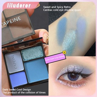 K&amp;#39;apeine Capel Matte Pearlescent Fine Flash อายแชโดว์สไตล์ยุโรปและอเมริกา Punk Smoke Makeup Dark Four Color Eye Shadow HO