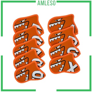 [Amleso] ชุดฝาครอบเตารีดกอล์ฟ พร้อมป้ายแท็กตัวเลข 6 7 8 9 A P x S 9 ชิ้น