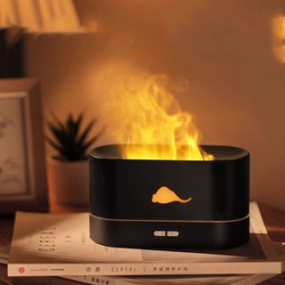 Hom-E 250ml Flame Air Diffuser Humidifier 7 สีเปลวไฟน้ำมันหอมระเหยสำหรับใช้ในบ้านสำนักงานของขวัญ