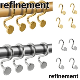 Refinement ตะขอสเตนเลส 2 สี ใช้ซ้ําได้ สําหรับแขวนผ้าม่านอาบน้ํา 16 ชิ้น