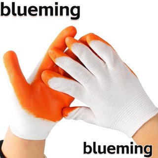 Blueming2 ถุงมือ PVC ป้องกันแรงงาน เพื่อความปลอดภัย สีส้ม สําหรับคนงาน 1 2 3 4 5 คู่