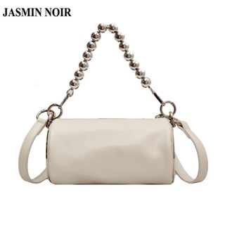 Jasmin NOIR กระเป๋าสะพายไหล่ กระเป๋าถือ หนัง PU ประดับลูกปัดโลหะ สําหรับสตรี