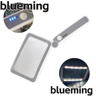 Blueming2 แว่นขยาย 10 LED 4X ด้ามจับพับได้ สําหรับอ่านหนังสือผู้สูงอายุ