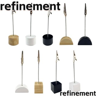 Refinement แคลมป์ขาตั้งไม้ ทรงกลม ทรงสี่เหลี่ยม สําหรับวางบัตร ตัวเลขโต๊ะ ตกแต่งคริสต์มาส