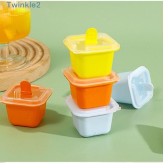 Twinkle แม่พิมพ์ซิลิโคน ทรงสี่เหลี่ยม 4 สี สําหรับทําน้ําแข็ง พุดดิ้ง เยลลี่ เยลลี่ DIY 6 ชิ้น