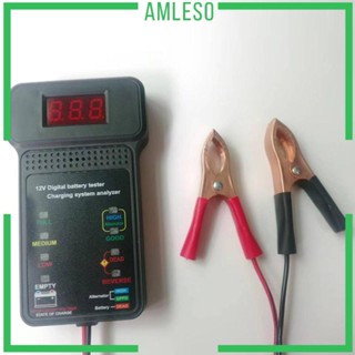 [Amleso] เครื่องวิเคราะห์ทดสอบแบตเตอรี่รถยนต์ รถบรรทุก แบบดิจิทัล ขนาดกะทัดรัด ทนทาน