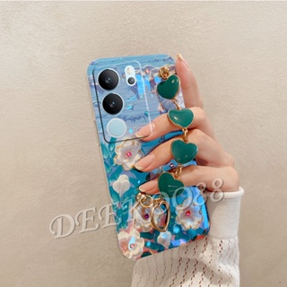 เคสโทรศัพท์มือถือนิ่ม ลายดอกไม้น่ารัก พร้อมสายคล้องมือ สําหรับ VIVO V29 Y27 Y36 Y78 Y02T Y02A 5G 4G VIVOV29 VIVOY27 VIVOY36