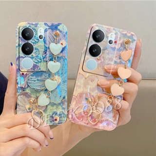  พร้อมส่ง เคสโทรศัพท์มือถือ TPU แบบนิ่ม ลายภาพวาดสีน้ํามัน รูปหัวใจ และดอกไม้ สําหรับ VIVO V29 Y27 Y36 Y78 Y02T Y02A 5G 4G VIVOY27 VIVOV36 VIVOV29