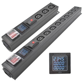 Pdu รางปลั๊กไฟไร้สาย C14 พอร์ต 2-23 AC IEC C13 ซ็อกเก็ต 16A ป้องกันการโอเวอร์โหลด 110-250V