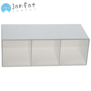 Janfat ที่เก็บแปรงแต่งหน้า ลิปสติก ดินสอเขียนคิ้ว อะคริลิค สีขาว 3 ช่อง