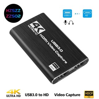 กล่องบันทึกวิดีโอ 4K 1080P 60Fps HD HDMI USB 3.0 PC สําหรับไลฟ์สด