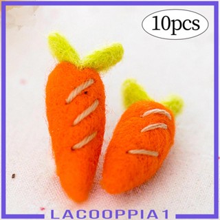 [Lacooppia1] ผ้าขนสัตว์สักหลาด ลายแครอท สําหรับตกแต่งคริสต์มาส 10 ชิ้น