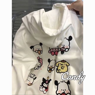 Candy Kids เสื้อผ้าผู้ญิง แขนยาว เสื้อฮู้ด คลุมหญิง สไตล์เกาหลี แฟชั่น A28J1AY 34Z230821