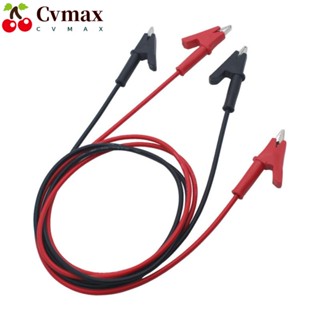 Cvmax คลิปปากจระเข้ไฟฟ้า 1000V 10A หัวคู่ 39 นิ้ว 1 เมตร สีแดง สีดํา 2 ชิ้น