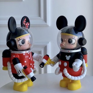 【ของแท้】ฟิกเกอร์ตุ๊กตา Popmart MEGA SPACE MOLLY Mickey&amp; Minnie 100% สําหรับแขวนตกแต่ง