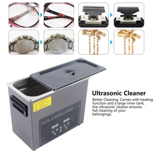 SaTine Shop Ultrasonic Cleaner Cleaning Machine Heater Timer Stainless Steel for Jewelry Glasses