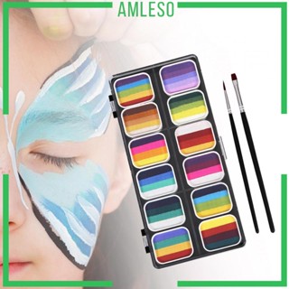 [Amleso] พาเลทสีน้ํา 12 สี สําหรับแต่งหน้าฮาโลวีน