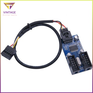 [Ready] Mainboard Usb 9-Pin One In Two Expansion Cable 2.0 Circuit Board [E/8]