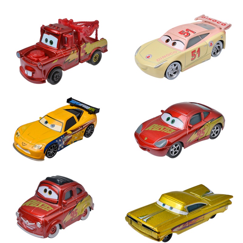 Pixar Cars โมเดลรถยนต์ 3 Lightning McQueen Carla Veloso Shif Well Mater 1:55 โลหะอัลลอย