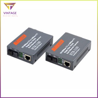 [Ready] 2Pcs Htb-3100 Fiber Optic Transceiver 25Km Transmission Media Converter [E/13]