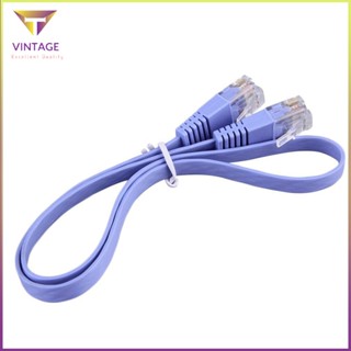 [Instock] 1Pcs Rj45 Cat6 8P8C Flat Ethernet Patch Network Lan Cable 0.5M Blue [E/15]