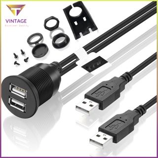 [Instock] Dual Usb 2.0 Male To Female Extension Cable With Flush Mount Panel [E/9]