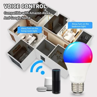 Tuya หลอดไฟ wifi หลอดไฟบลูทูธ LED หลอดไฟเปลี่ยนสีหรี่แสง 10W 15W ใช้งานร่วมกับ Alexa Google Home