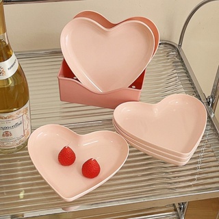 【ในการจัดส่ง】 Creative Leaf Heart Shaped Salt Vinegar Sauce Dish Seasoning Dish Mini Bowl Snack Appetizer Serving Plate Tableware Dressing